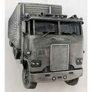 Vintage 1978 Bergamot Brass Works Semi Truck Belt Buckle B-38 "Big Rigger" USA